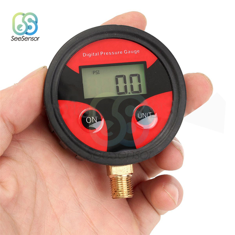 0-200PSI LCD Digital Air Pressure Gauge Dial Meter Tester Copper Rubber Tire Pressure Gauge Tool for Car Truck Bike Auto Car ► Photo 1/4