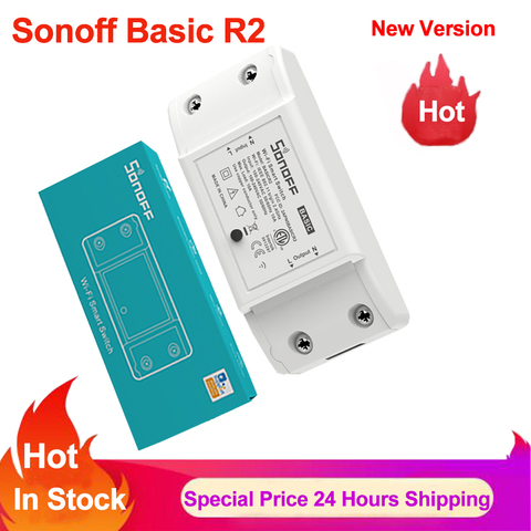Sonoff Basic R2 Wifi Timer DIY Smart Wireless Remote Switch Domotica Light Controller Module Work with Alexa Google Home eWeLink ► Photo 1/6