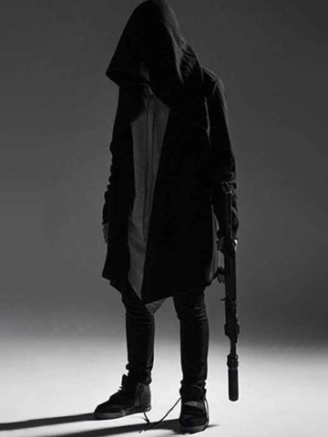 Hip Hop Hoodie Men Black Gothic Streetwear Alan Walker Cardigan Sweatshirt ► Photo 1/5