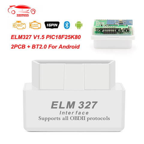 Mini ELM327 V1.5 PIC18F25K80 OBD OBD2 elm 327 V1.5 For Android Bluetooth 2.0 Car Diagnostic OBD2 Scanner Tool ODB2 Code Reader ► Photo 1/6