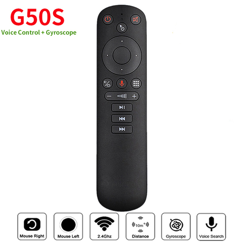 G50S IR Learning Voice Remote Smart Voice Assistant Microphone Air Mouse 2.4G Wireless Gyroscope Control for Android TV Box PC ► Photo 1/6