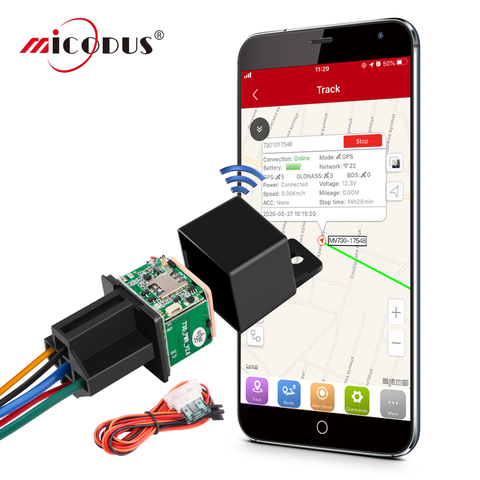 MiCODUS Relay GPS Tracker Car MV730 9-90V Cut Off Fuel ACC Detect Mini GPS Tracker For Car Realtime Track Vibrate Alert FREE APP ► Photo 1/6