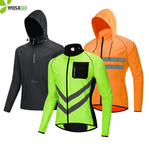 WOSAWE Reflective Running Jackets Men Waterproof Windproof Lightweight Windbreaker High Visibility Cycling Sports Sweatshirts ► Photo 1/6
