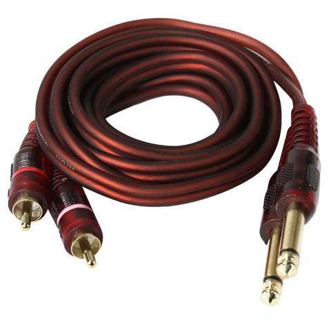 RCA to 1/4 Cable, Quarter inch Jack to RCA (2 x 6.35mm Stereo to 2 RCA) Audio Y Splitter Cable Insert Cable - 5 feet/1.5 Meters ► Photo 1/5