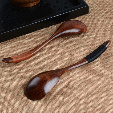 New Wooden Spoon Bamboo Kitchen Cooking Utensil Ice Cream Coffee Tea Soup Spoon Creative Dinner Tableware Kitchen ► Photo 1/6