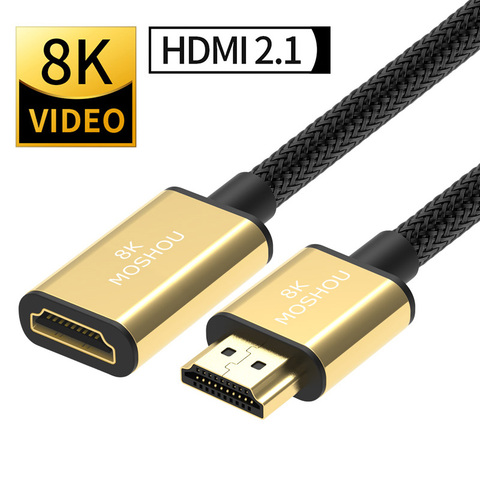 HDMI 2.1 Cables 8K 4K 60Hz MOSHOU male to female Adapter Dynamic HDR ARC CEC High Definition Video Extension cord ► Photo 1/6