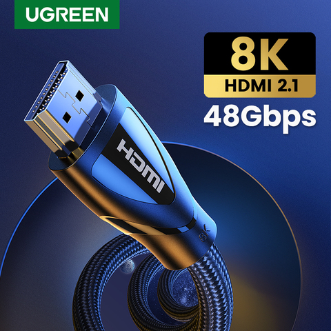 Ugreen HDMI Cable HDMI 2.1 Cable 8K@60Hz 4K@120Hz Ultra High-Speed 48Gbps for Apple TV PS4 8K TV Digital Cables HDR10+ HDMI 2.1 ► Photo 1/6
