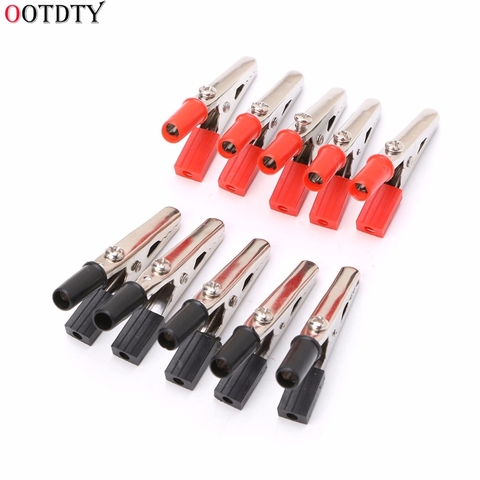 10Pcs Insulated Crocodile Clips Plastic Handle Cable Lead Testing Alligator Clamps 52mm ► Photo 1/6