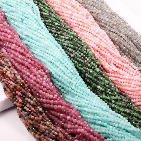Faceted Small Beads Natural Stone Beads Section Beads for Women Gifts or Jewelry Making Bracelet Necklace Accessories 2/3/4mm ► Photo 1/6