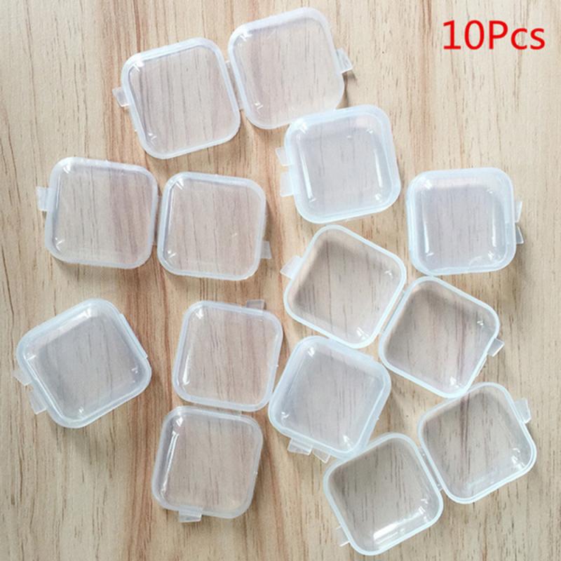 5/10Pcs Mini Storage Box Transparent Square Plastic Box Earrings Jewelry  Packaging Storage Small Square Box Jewelry Organizer - AliExpress