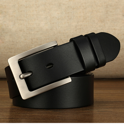 140 150 160 170cm Leather Men Belt Cow Genuine Leather Belt Retro Pin Buckle Big Large Size Male Belts Cinturones Para Hombre ► Photo 1/6