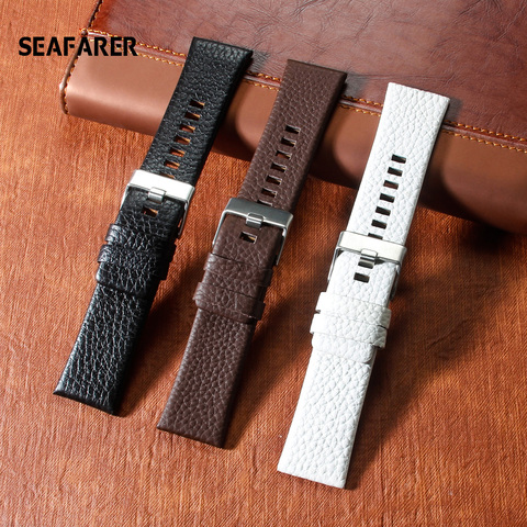 genuine Leather strap watchband 22 24 26 27 28 30mm watch bracelet For diesel watches DZ4386 1657 1399 1206 4323 black band ► Photo 1/6