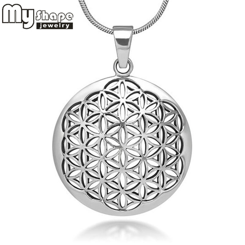 My Shape Flower of Life Mandala Necklace Pendant Jewelry Sacred Geometry Women accessories 3 styles 3 colors and 2 chain choose ► Photo 1/6