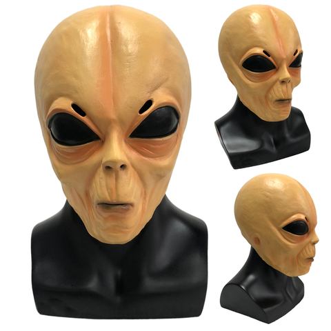 Horror Alien Mask Cosplay Scary Full Face UFO Alien Latex Masks Helmet Halloween Masquerade Party Costume Props ► Photo 1/6