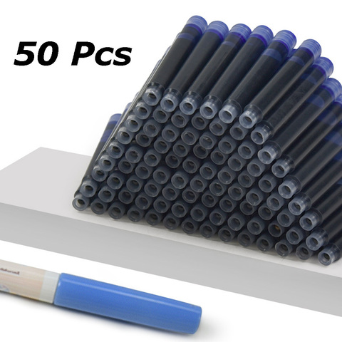 50Pcs Blue/Black Ink Cartridge Refills Fountain Pen Replaceable Ink Bag Universal Type 2.6/3.4mm Caliber Ink Bag Office Supplies ► Photo 1/6