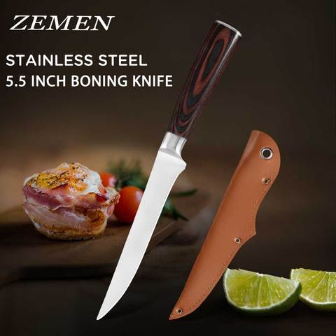 Boning Knife 5.5 Inch Fillet Knife with Razor Sharp High Carbon Stainless Steel and Pakkawood Handle for Meat and Poultry ► Photo 1/6