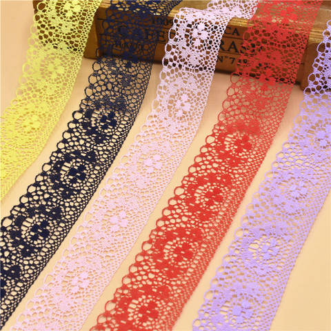 10Yards Lace Ribbon 40MM Wide White Embroidered Net Tulle Lace Trim Fabric for Sewing Handicraft Accessories Clothing Diy Crafts ► Photo 1/6