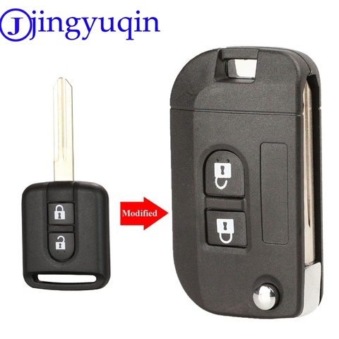 jingyuqin 2B Folding Remote Car Key Shell Case Fob Cover For Nissan Qashqai primera Micra Navara Almera ► Photo 1/6