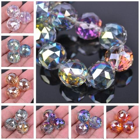 5pcs 20mm Big Round Faceted Coloful Plated Crystal Glass Loose Beads for Jewelry Making DIY Crafts Findings ► Photo 1/4