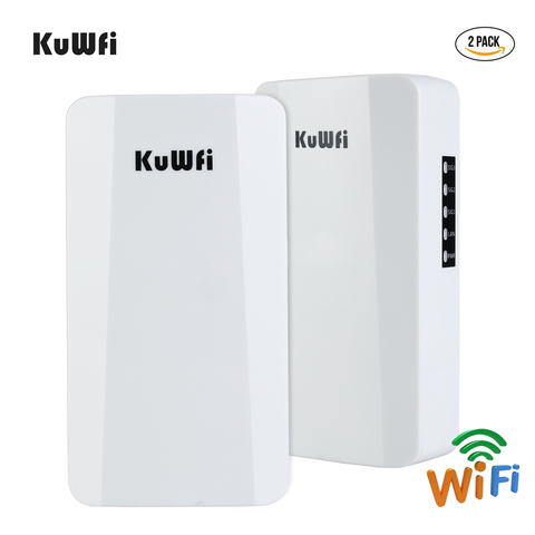 KuWFi Outdoor Router 300Mbps Wireless Repeater Outdoor P2P 1KM Wireless WIFI Bridge With 24V POE Adapter for IP Camera ► Photo 1/6