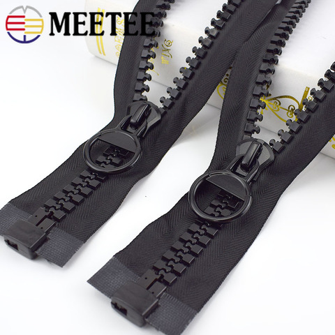 Meetee 1pc 60/75/100/150/200cm 20# Extra Large Resin Zipper Black Open-End Auto Lock Zip DIY Down Jacket Coat Sewing Accessories ► Photo 1/6