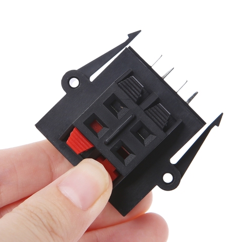 4 Way 2 Row Push Release Connector Strip Block Plate Stereo Speaker Terminal 831D ► Photo 1/5