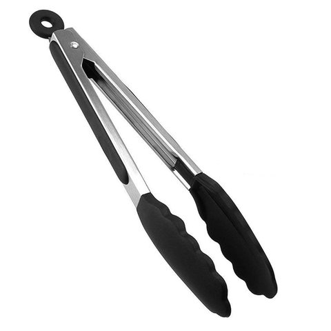 Silicone BBQ Grilling Tong Salad Bread Serving Tongs Non-Stick