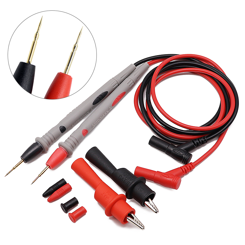 Silicone Digital Multimeter Multi Meter Test Lead Probe Wire Pen Cable 20A+Clip 