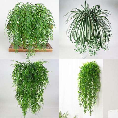 5 forks green Hanging Plant Artificial Plant Willow Wall Home Decoration Balcony Decoration Flower Basket Accessories ► Photo 1/6