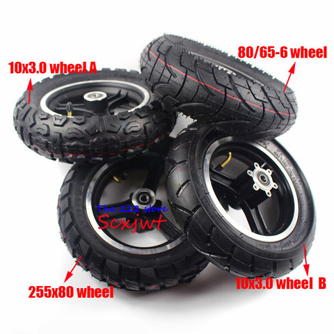 10 Inch Wheels for Kugoo M4 Pro Folding Electric Scooter 10x3 Inch Off-road Inner Outer Tire with Alloy Rims 255x80 Tyre 80/65-6 ► Photo 1/6