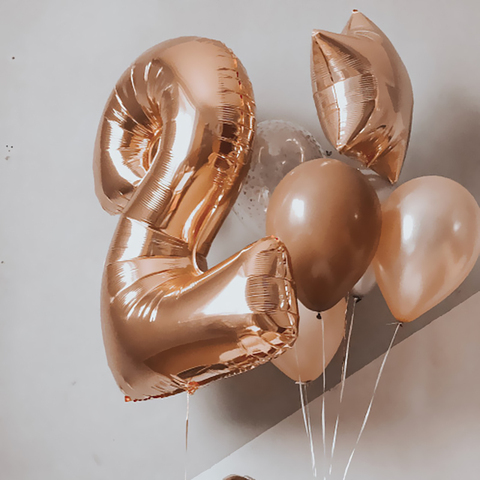40inch 0-9 Number Balloons Big Rose Gold Balloon Bright Aluminum Baloon Baby Birthday Party Decoration Baloon Toys Kids Globos ► Photo 1/6