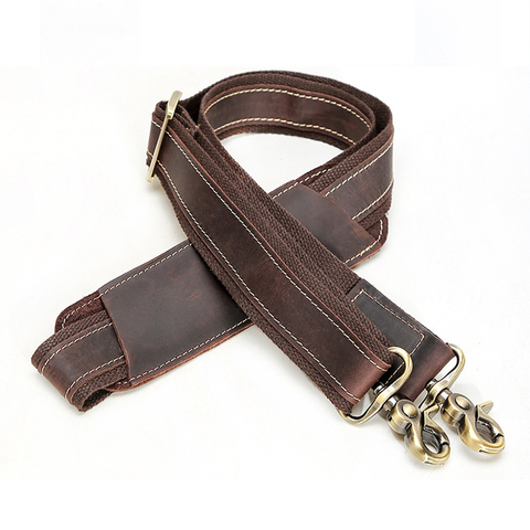 MAHEU High Quality Crazy Horse Leather Shoulder Strap Genuine Leather Straps For Travel Bag Briefcase Bag strap for Handbags ► Photo 1/6