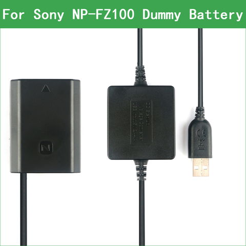 NP-FZ100 NP FZ100 NPFZ100 Dummy Battery Power Bank USB Cable for Sony A9 ILCE-9 7C 7M3 7RM3 A9S A9R A7III A7R3 A6600 A7RIII A7C ► Photo 1/6