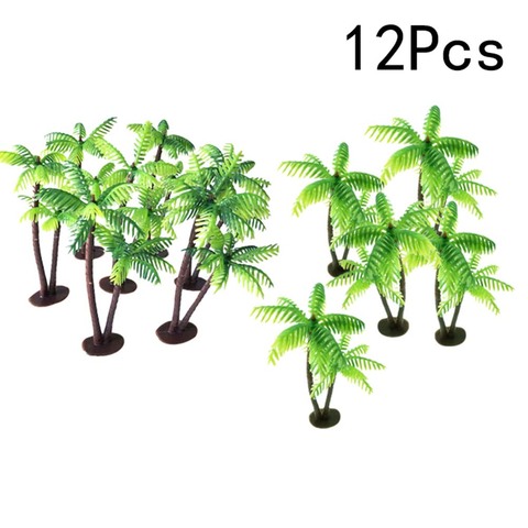3/5/12Pcs Simulated Plastic Coconut Palm Tree Miniature Plant Pots Fish Tank Bonsai Craft Artificial Plant Mini Landscape Decor ► Photo 1/6