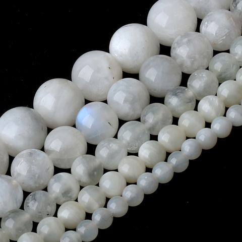 Wholesale AAA+ Natural Stone Beads Blue Moonstone Beads Round Loose Stone Beads For Jewelry Making DIY Bracelet Necklace 15 Inch ► Photo 1/5