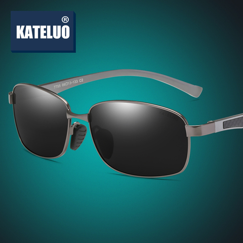 KATELUO 2022 Aluminum Men's Sunglasses Polarized UV400 Lens Male Sun Glasses Rectangle Shades Driver's Glasses for Men RE7755 ► Photo 1/6