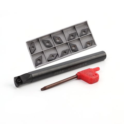 1pc S08K S10K SDUCR07 Lathe Tool Internal Turning Tool Holder With 10pcs DCMT070204 SM IC907 Carbide Inserts Cutter  Tool Set ► Photo 1/5