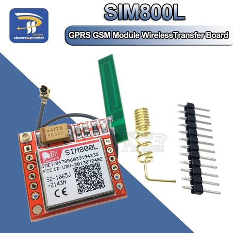 Smallest SIM800L GPRS GSM Module Kit MicroSIM Card Core BOard Quad-band TTL Serial Port with the antenna ► Photo 1/6