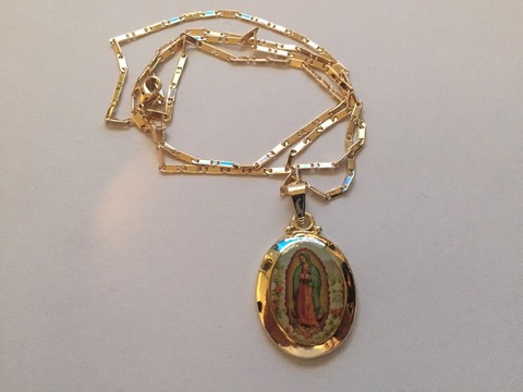 Fashion Trend Religious Style Madonna  Gold Lady Guadalupe Drop-shaped Pendant Necklace Female Jewelry ► Photo 1/2