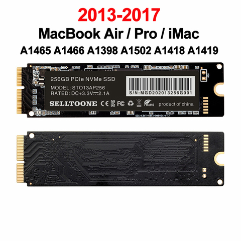 256GB 512GB 1TB SSD Solid State Drive For Macbook Air A1465 A1466 EMC2631 2632 2924 2925 iMac A1418 A1419 Upgrade SSD Capacity ► Photo 1/6