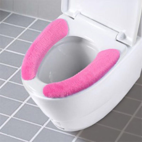 1Pair Portable Reusable Warm Plush Toilet Seat Filling Washable Bathroom Mat Seat Cover Health Sticky Pad Household Supplies ► Photo 1/6