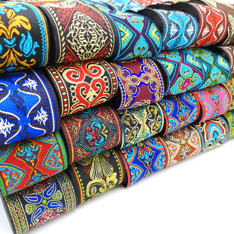 3 Yards 50mm Vintage Ethnic Embroidery Lace Ribbon Boho Lace Trim DIY Clothes Bag Accessories Embroidered Fabric ► Photo 1/6
