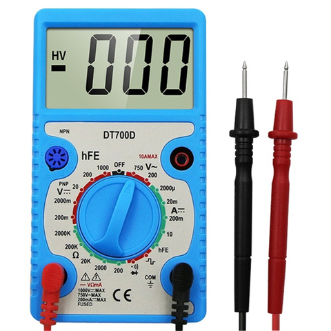 Digital Display Multimeter Professional Handheld Electrician AC / DC Voltmeter DC Ammeter Ohm Resistance Diode hFE Tester ► Photo 1/6