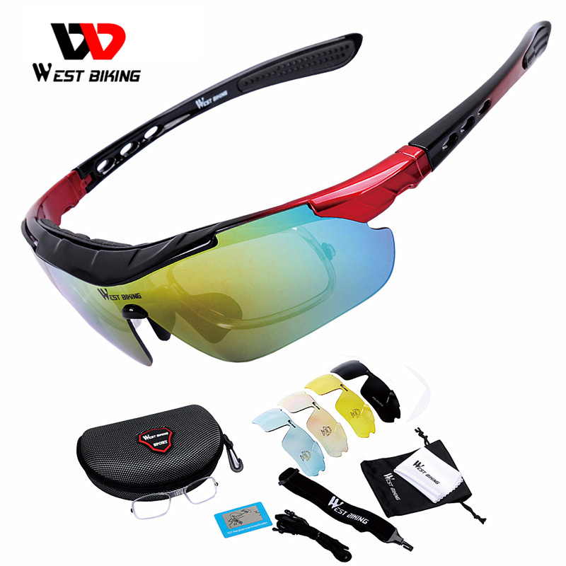 Professional Polarized Cycling Glasses Bike Goggles Outdoor Sports Bicycle  Sunglasses UV 400 With 5 Lens…