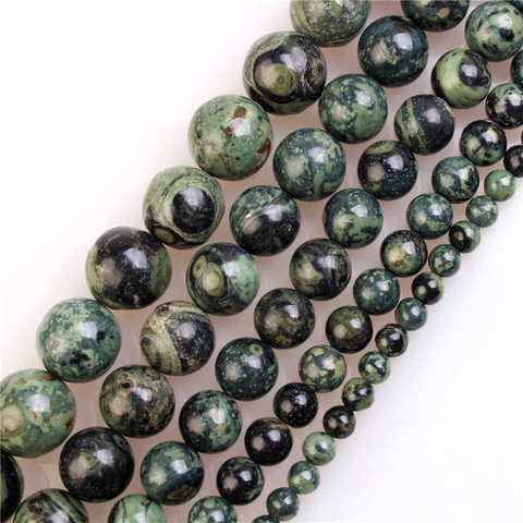 Natural Green Eyes Jasper Gemstone Round Loose Beads For Jewelry Making 4 6 8 10 12MM ► Photo 1/5