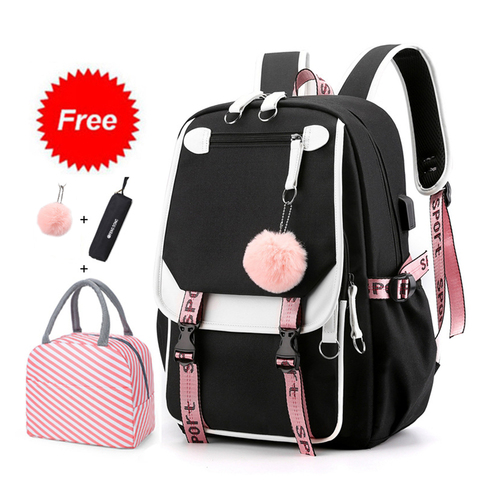 New Water Resistant Durable Backpack School Bag Travel Daypack Kids Bookbag Middle School College Student Laptop Backpack Women ► Photo 1/6