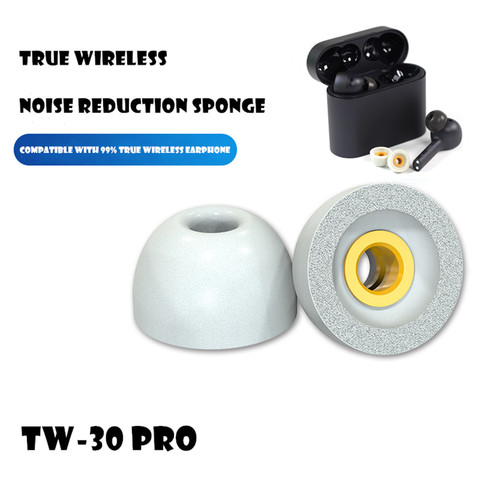 One Pair TW-30 Pro Sponge ear cap Memory Isolating foam eartips Noise For Ture Wireless Earphone Samsung Galaxy Buds xiaomi 2 ► Photo 1/6