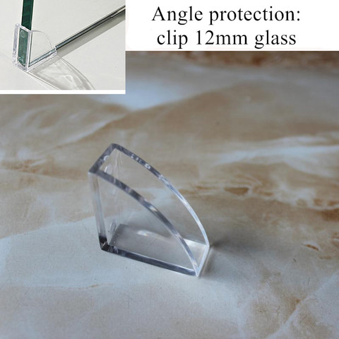 4pcs Triangle Square Clip Protector Table Corner Edge Transparent Guard Corner Cover Connecting Bracket Glass Coffee Table Angle ► Photo 1/6