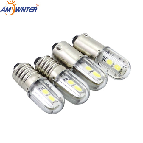 AMYWNTER E10 Ba9s led T4w H21W Car Indicator Light Bulb 6.3V/12V/24V/48V/60V 110V 230V 1W 2835 4 SMD Wholesale ► Photo 1/6