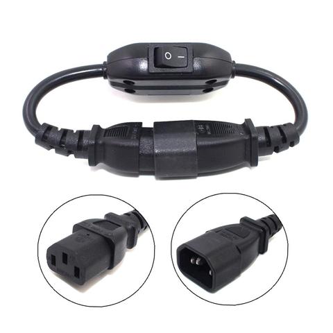 C14-C13 Extension Power Cord, IEC 320 C13 Female to C14 Male with 10A On/Off Switch Power Adapter Cable ► Photo 1/6